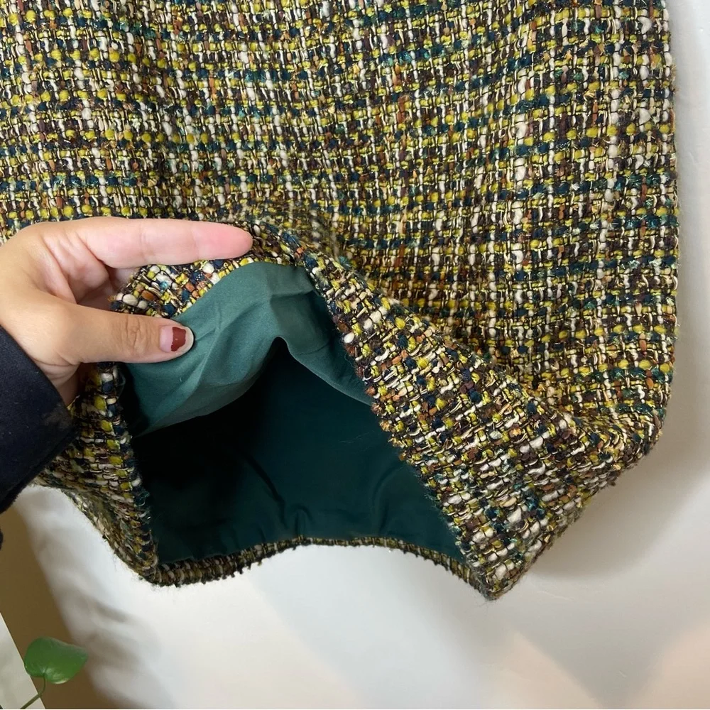 KATE SPADE Kylie Boucle Tweed Skirt in Green